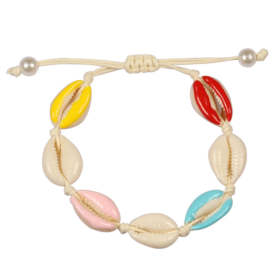 Natural Seashell Hand knit Rope Chain Bracelet Charm Bohemia Jewery Shell Bracelets Women Conch Beaded Strand Bracelets