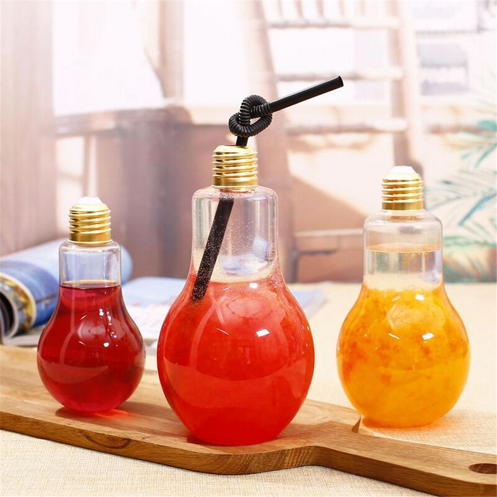 Zomer Lamp Water Fles Glas Innovatieve Drinken Sap Melk Flessen Lekvrije Drank Licht Lamp Voor Thuis Diy Drinken decoratie