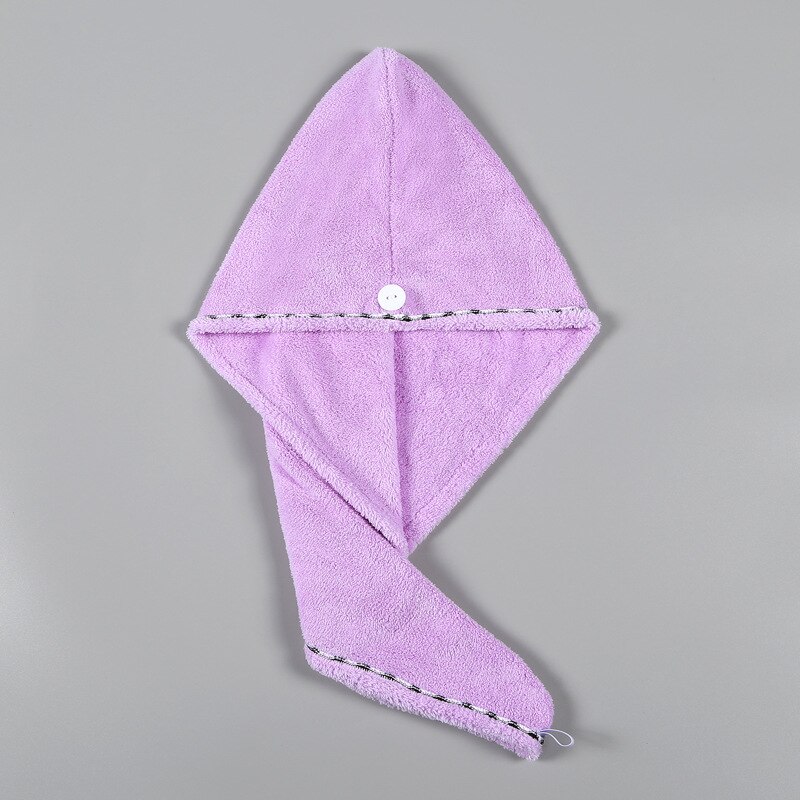 Shower Cap Soft Microfiber Hair Towel Fast Drying Dryer Towel Hair Hat Cap Turban Head Wrap SPA Bathing Supplies: Purple