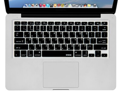 XSKN EUA Idioma Inglês Silicone Teclado Hebraico Isreal Cover Film Protector Skin para Apple MacBook Pro Air Retina 13 15 17: Black