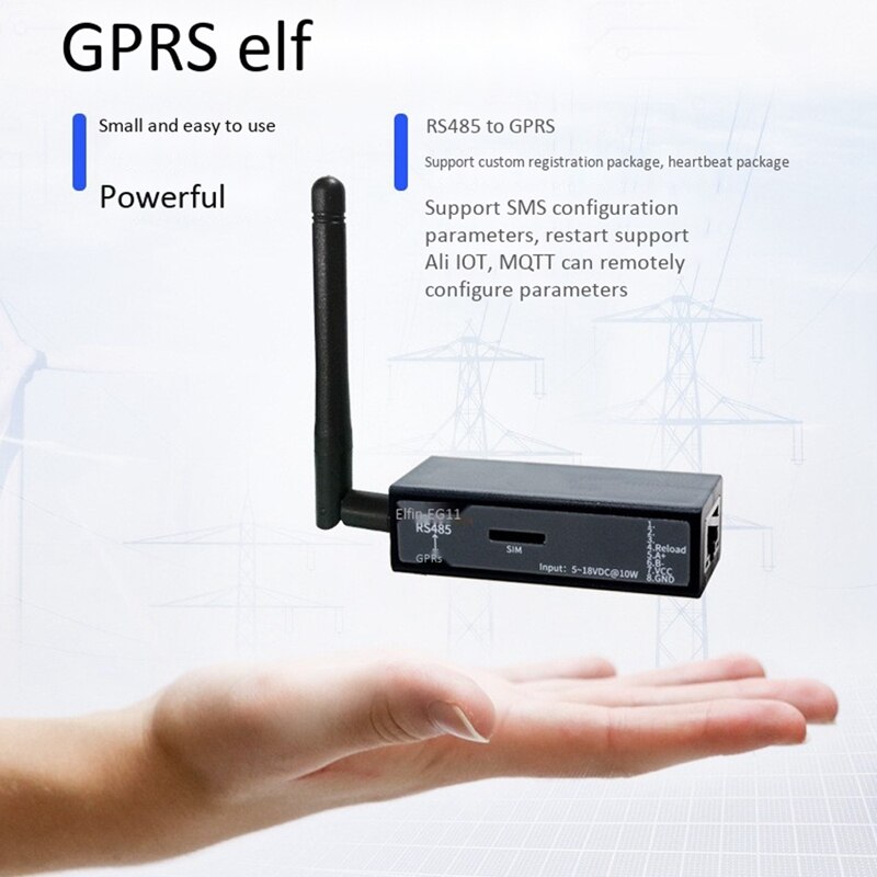 RJ45 RS485 to GPRS GSM Module Serial Port Web Server Network Equipment Supports Modbus TCP IP Protocol HTTP Mode