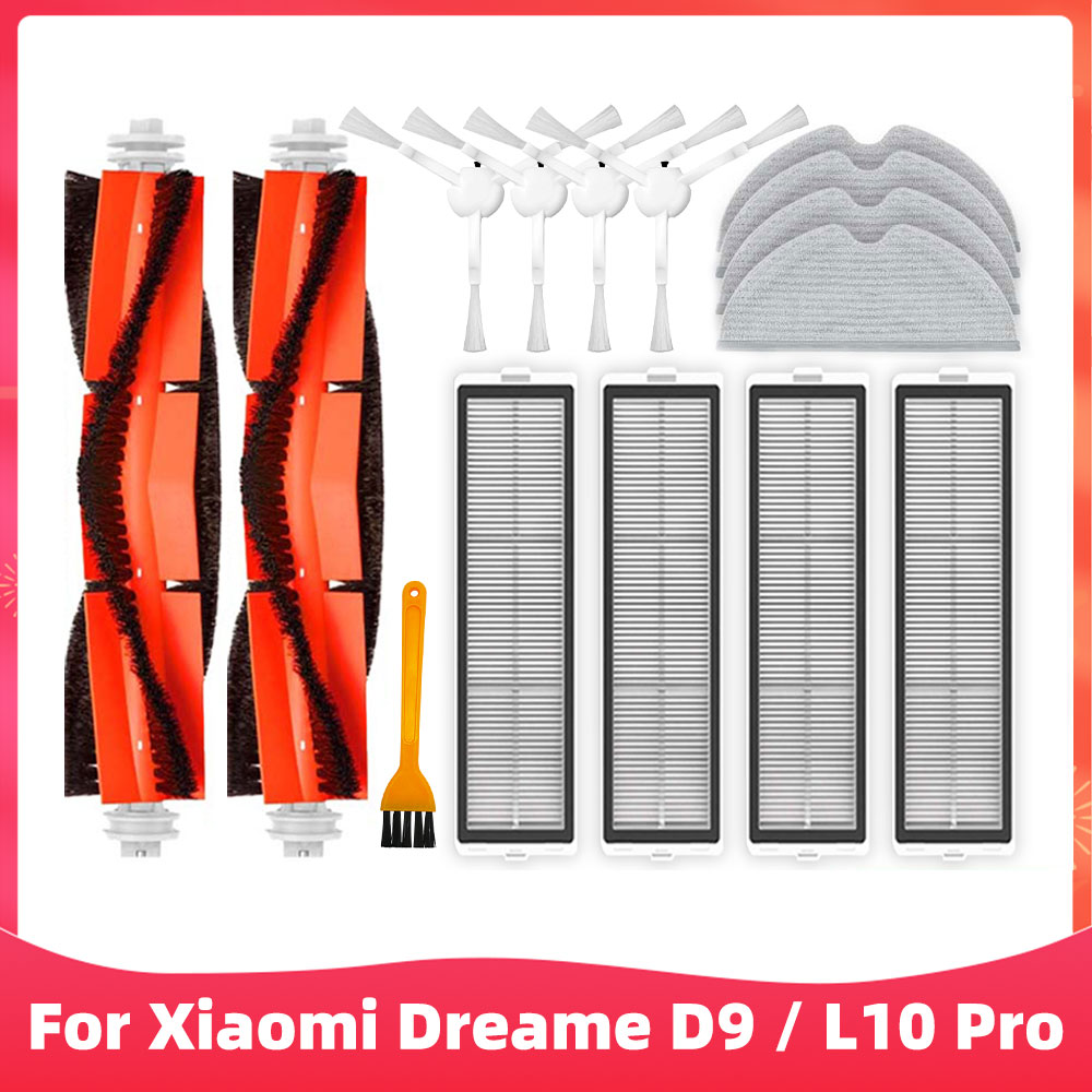 Fit For ( Dreame D9, D9 Max, L10 Pro, Trouver LDS Finder ) Roller Side Brush Mop Water Tank Filter Dust Box Accessory Part: plum