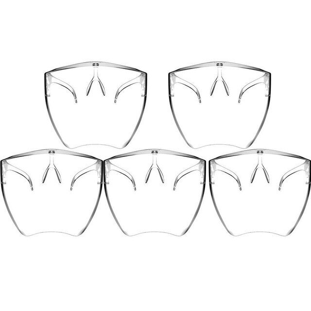 Transparent Goggles Face Shield Helmet Durable Protect Safety Mask Helmet MTB Bike Glasses Goggles: 5PCS