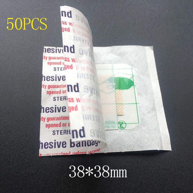 50 st genomskinliga pu fyrkantiga plåster vattentät hemostatiskt självhäftande bandage barn 38*38mm skyddsdekal: Default Title
