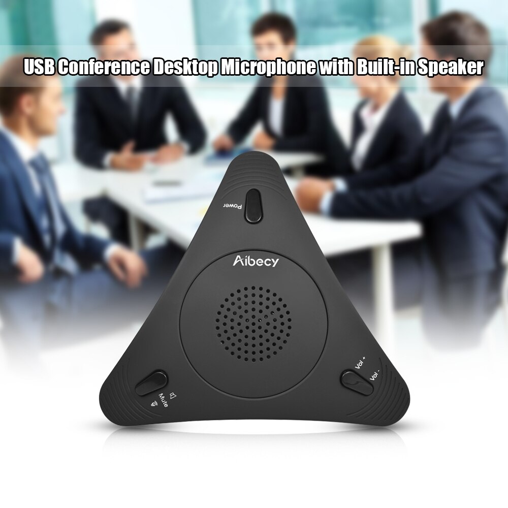 Aibecy Usb Desktop Computer Conference Omnidirectionele Condensator Microfoon Mic Speaker Speakerphone Voor Business Video Vergadering