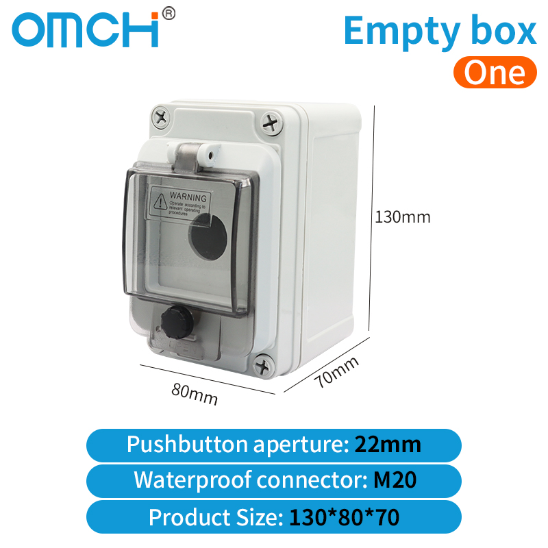 Emergency Stop Control Box Outdoor Button Switch Box With Protective Cover Waterproof Urgent Stop Button Control Box IP67: army green