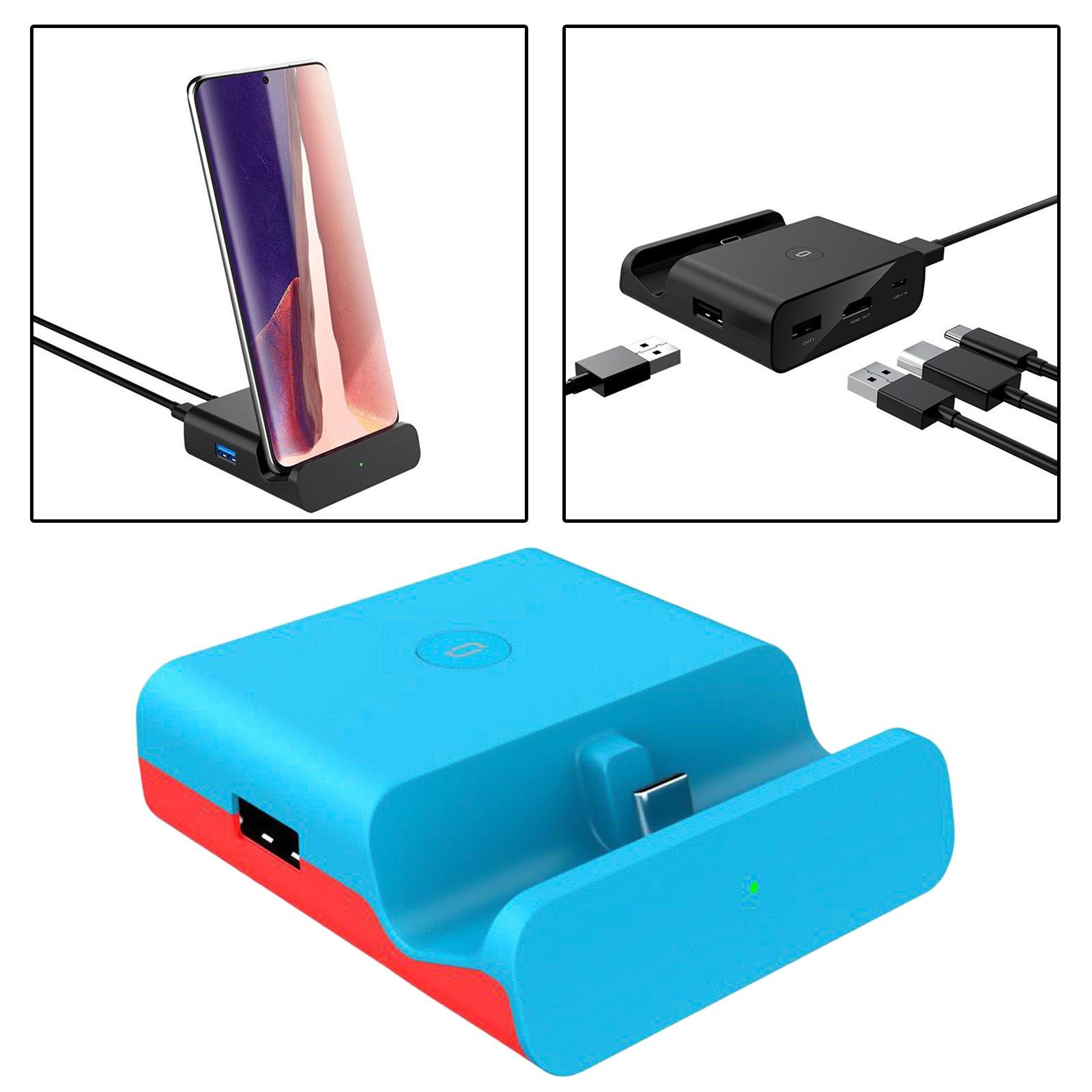 Portable TV Converter Dock For Nintendos Switch Console Video Converter USB Connect: Blue