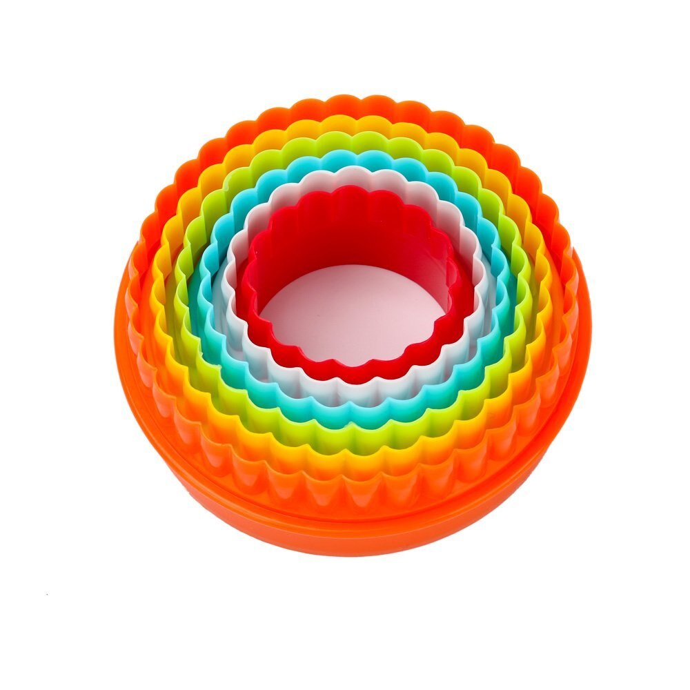 WALFOS 1 set Cookies cutter slicer frame cake diy mold hartvorm decor edge cutter party plastic cookies maker pastry gereedschap: circular