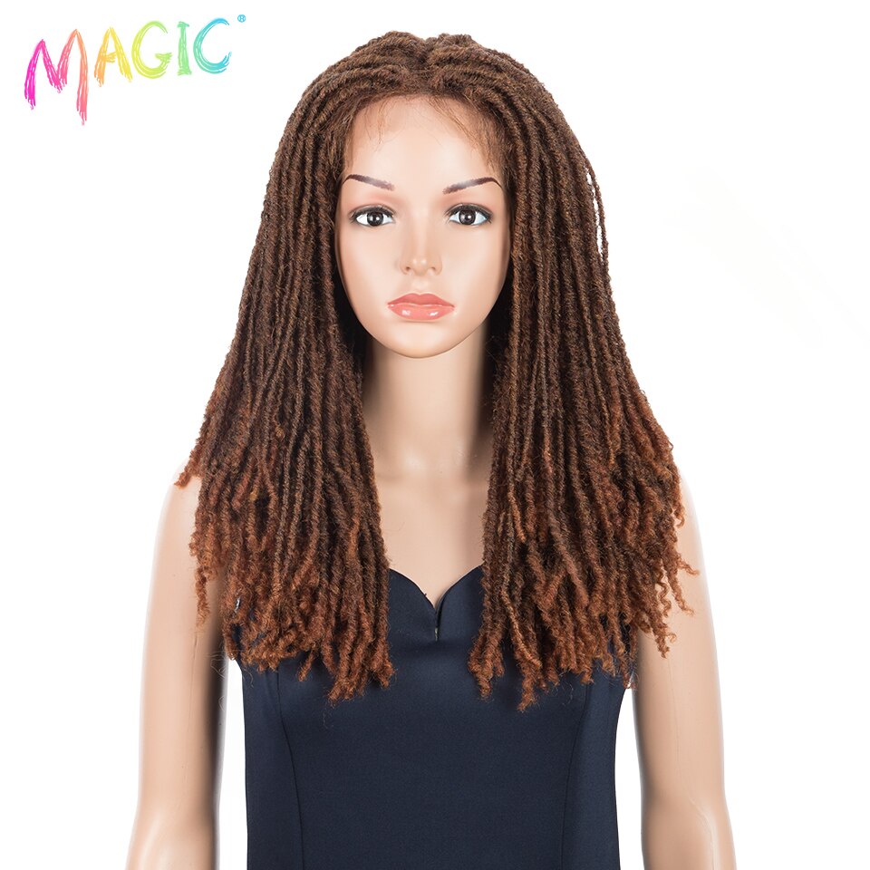 Magic 22inches Crochet Wig Braids Twist Synthetic Lace Wig African Braided Hair Faux Locs Crochet Wig Heat Resistant: T4-130J