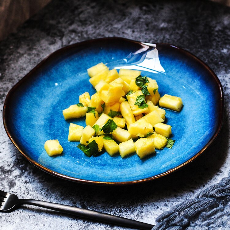 Blue Speckled Ceramic Dinner Plate main image 1