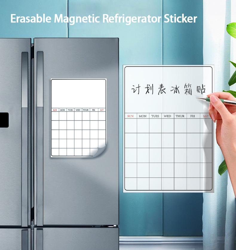 Erasable Magnetic Refrigerator Sticker A3 Soft Magnetic Calendar Schedules Memo Board