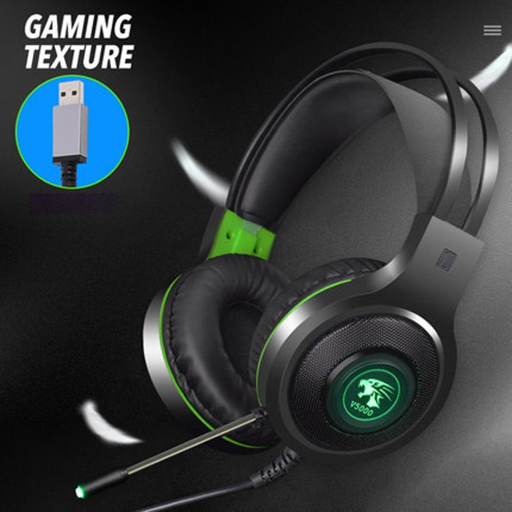 Profession Wired Gaming Headset Headphone With 7.1 RGB USB 3.5mm Headphone For PC Gaming Headphones stereo: usb plug
