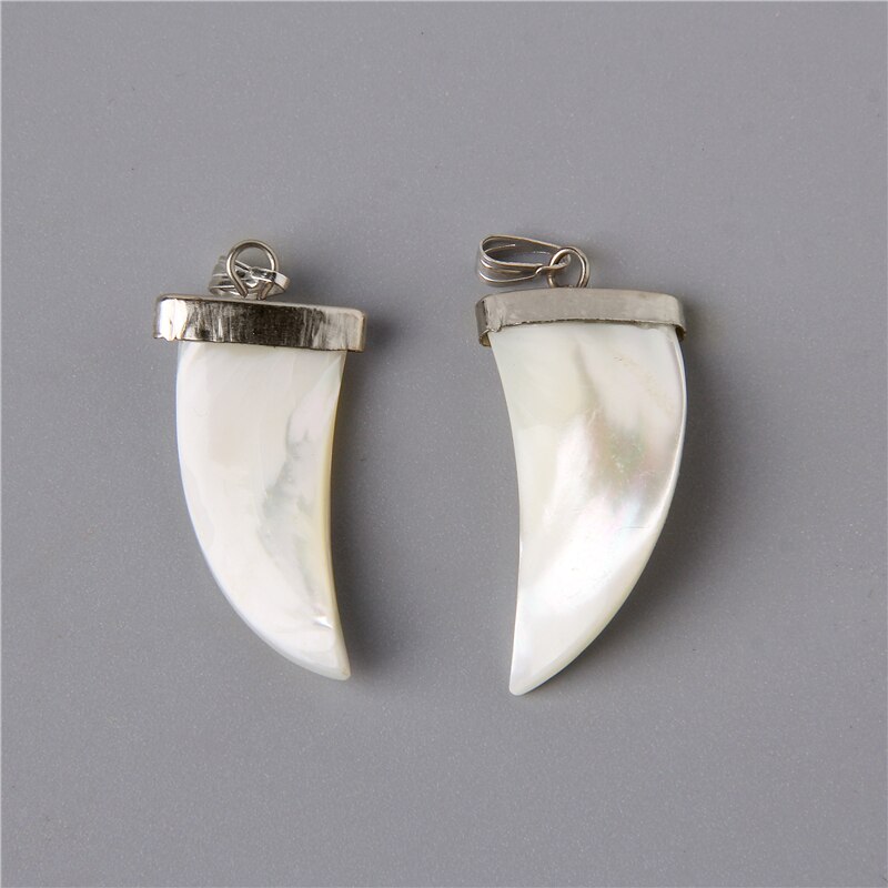 Natuurlijke witte hoorns tandvorm schelp hangers charme voor ketting accessoires sieraden maken diy ketting mooi accessoire