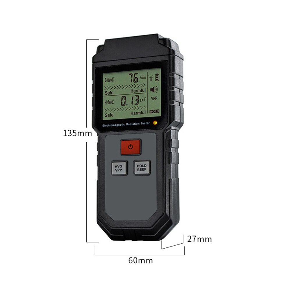 Handheld Digital LCD EMF Meter Electromagnetic Radiation Tester Electric Field Magnetic Field Dosimeter Detector: Default Title