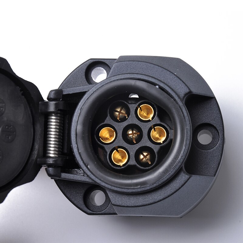 1PC 12V 7-Pin Flat Round Trailer Connection Socket European Standard Truck Trailer Link Flat Round Cars Trailer Connector