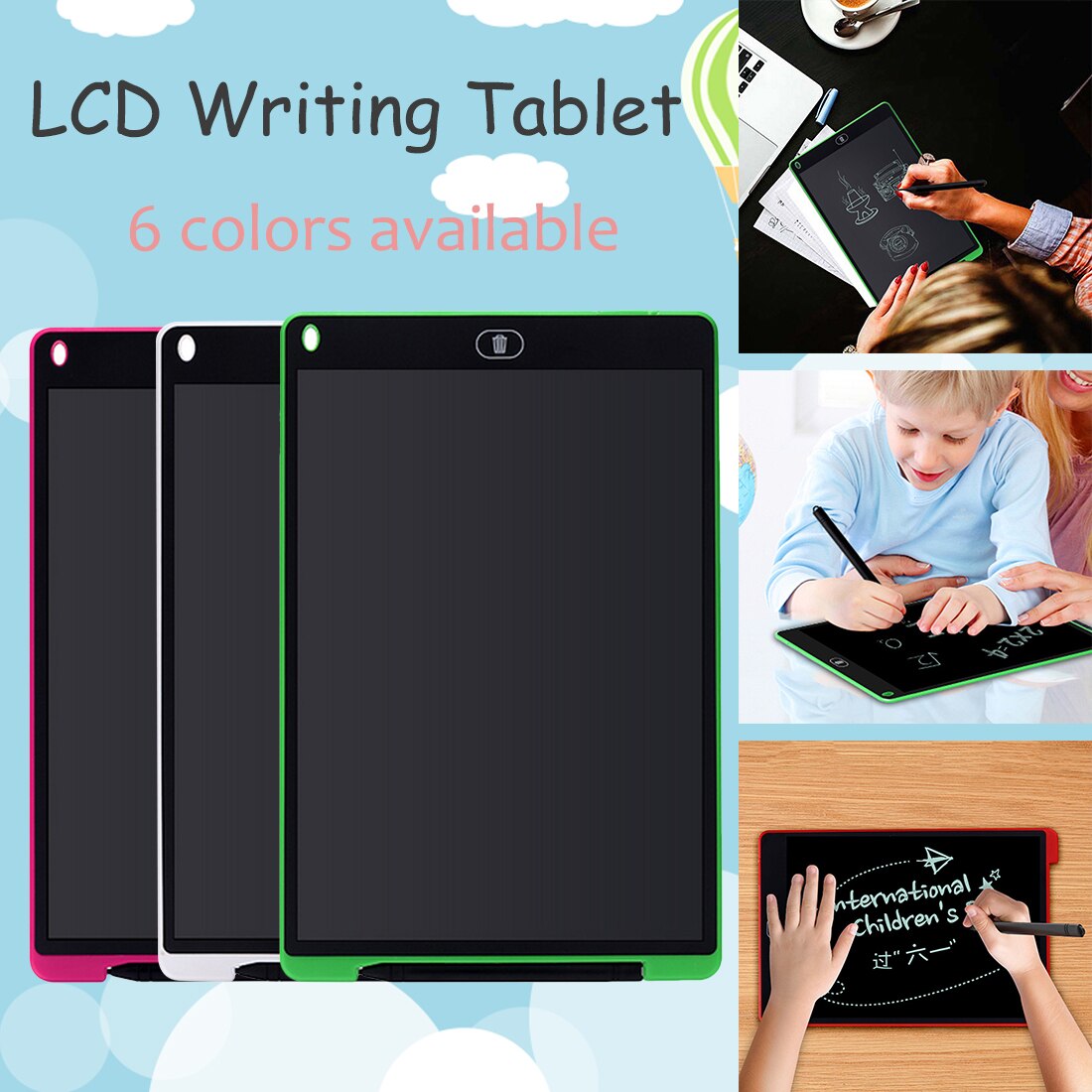 12-Inch LCD Drawing Tablet - Portable Digital Writing Pad for Kids & Home - USB Graphics Tablet