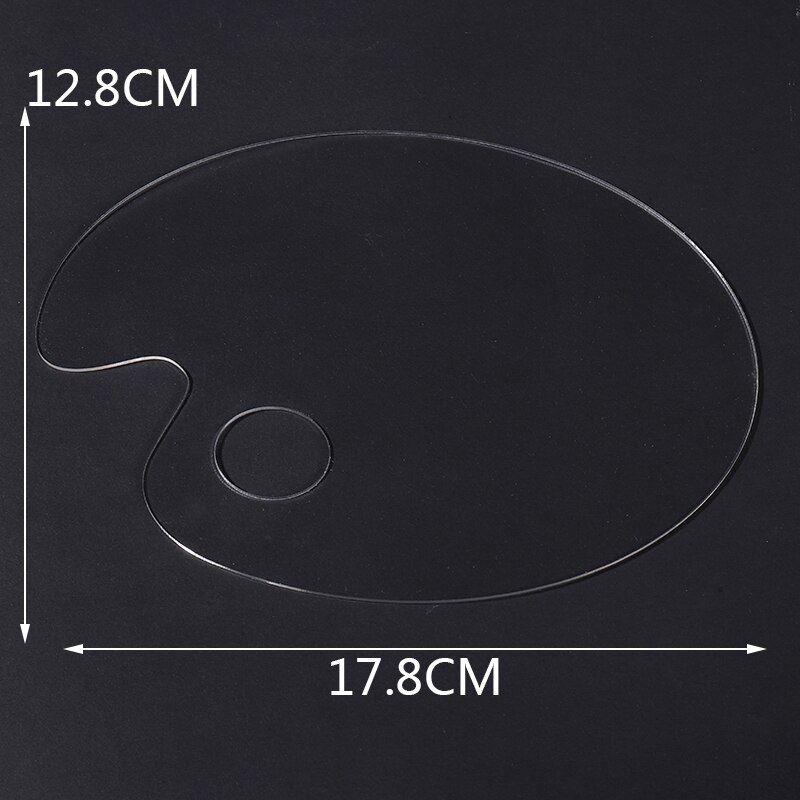 1Pcs Clear Oval Plastic Palet Hand-Held Gouache Kunstenaar Verf Mengen Palet Kunst Pigment Palet Artistieke Levert
