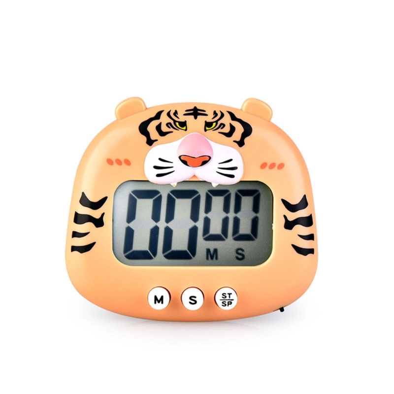 Niedlicher Cartoon-Tier-Countdown-Timer, Frosch-Kuh, digitaler Kochtimer mit Ständer