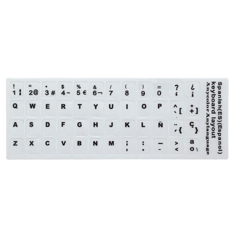 Computer Keyboard Sticker Spanish Language Keypad Decals Keyboard Cover PVC Protective Film for PC Laptops: W