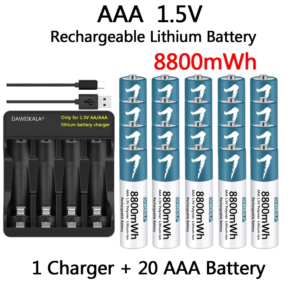 AAA Battery 1.5V Rechargeable Polymer Lithium-ion Battery AAA Battery for remote control mouse Electric toy with USB charger: other