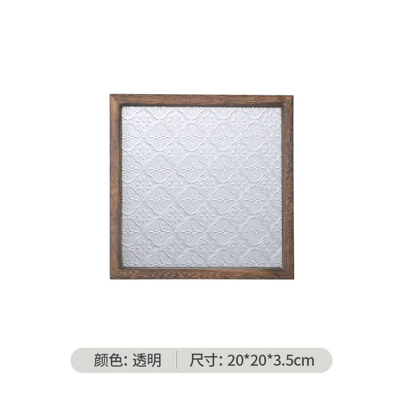 Retro Begonie Blume Tablett Rechteckige Platte Haushalt Holz Dessert Platte Tee Platte Glas Platte Wohnzimmer Desktop Dekoration: green