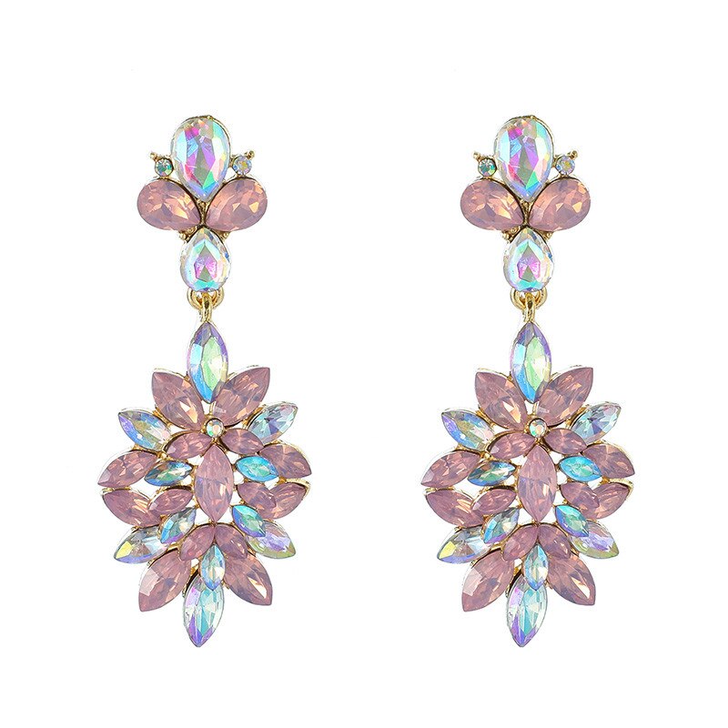 Docona 12 Stijl Kleurrijke Strass Bloem Oorbellen Voor Vrouwen Meisje Bloemen Earring Verklaring Sieraden Brincos Accessoires: 10292