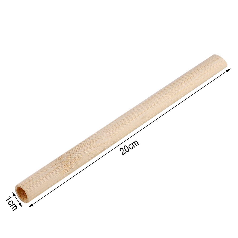 Sorbetes reutilizables de bambú orgánico 10 Uds. Con cepillo de fibra de coco 20cm 8 "pajita para beber, bolsa de pajita Biodegradable para niños y adultos