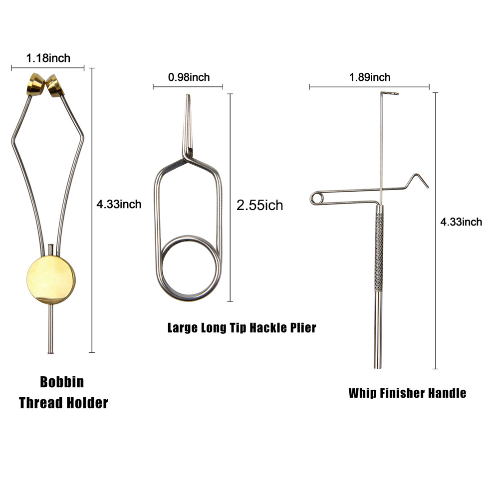 Steel Fly Tying Vise with C-Clamp Brass rotary whin finisher bobbin thread holder set for fly fishing hook tying tools