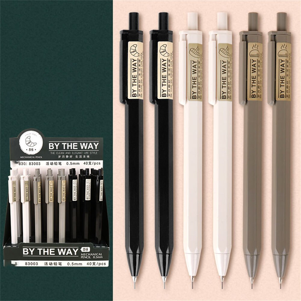 0.5/0.7mm Mechanical Pencil Automatic Pencils Press Pen Set with Lead Pencils School Office Writing Supplies Stationery