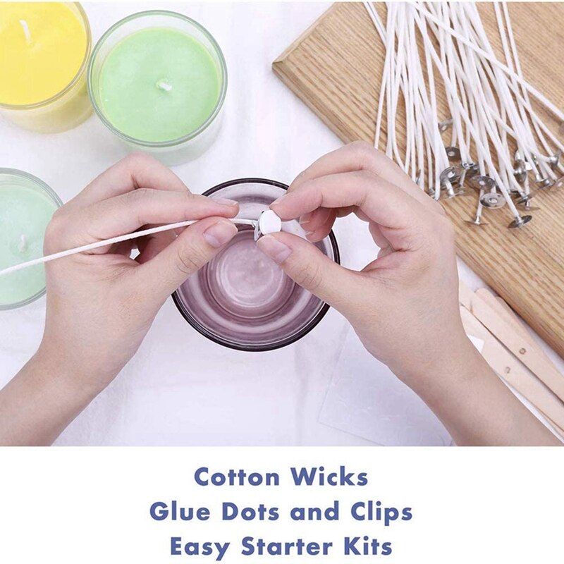 Candle Making Kit, DIY Candles Craft Tools,Candle Make Pouring Pot,4Pcs Candle Cup,100Pcs Candle Wicks,100Pcs Candle Wicks Stick
