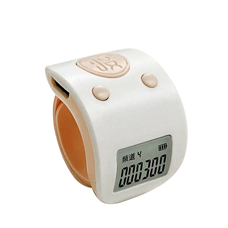 Mini-digital-lcd-fingerring-handzähler, 6- stellig, wiederaufladbar, klicker: Weiß