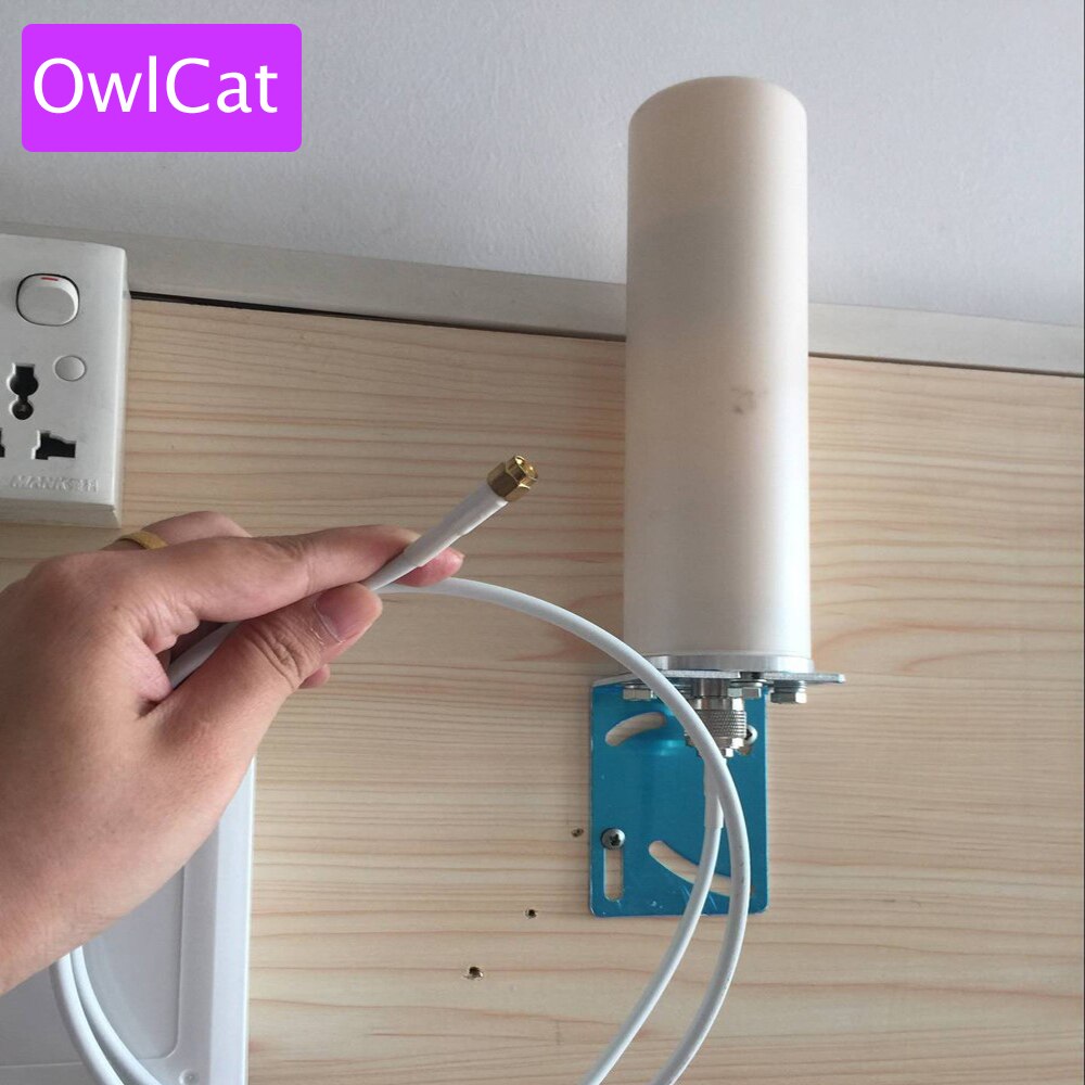 OwlCat LTE 4G Omnidirectional Fiberglass Antenna Waterproof Signal Enhanced Strengthen 4/6DBI External for 4G CCTV SIM Camera