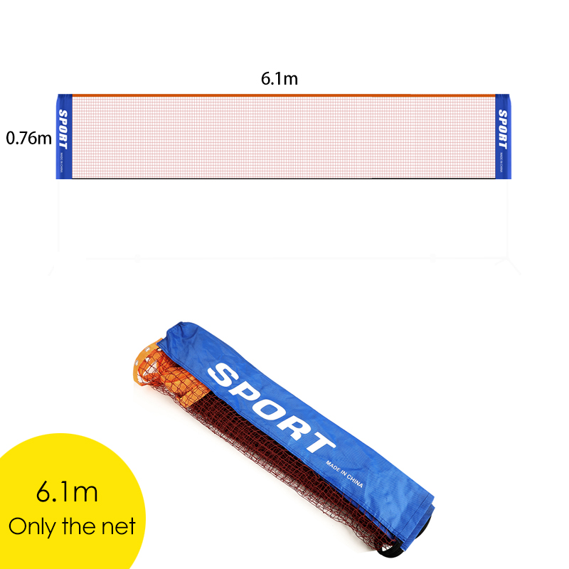 3-6M Portable Standard Badminton Net Badminton Training Square Mesh Tennis Badminton Square Net Shuttlecock Network: 6.1m X 0.76m