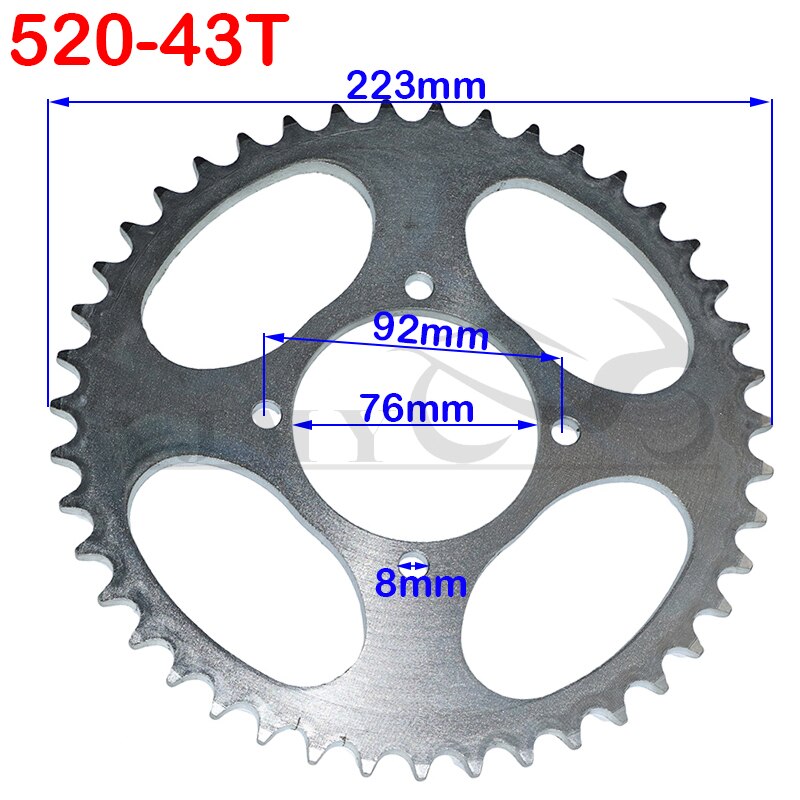 520 Chains 43T/45T/47T/49T Motorcycle Chain Sprockets Rear Back Sprocket For ATV Quad Pit Dirt Bike Motorcycle Motor Moped: 520-43T B