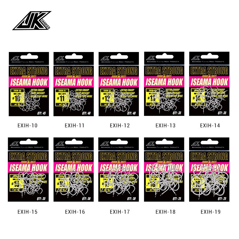 JK EXIH #10-19 Size 25-45PCS High Carbon Steel Fishing Hooks Japan Hooks Light Sea Jigging Carp Single Barbed Hook