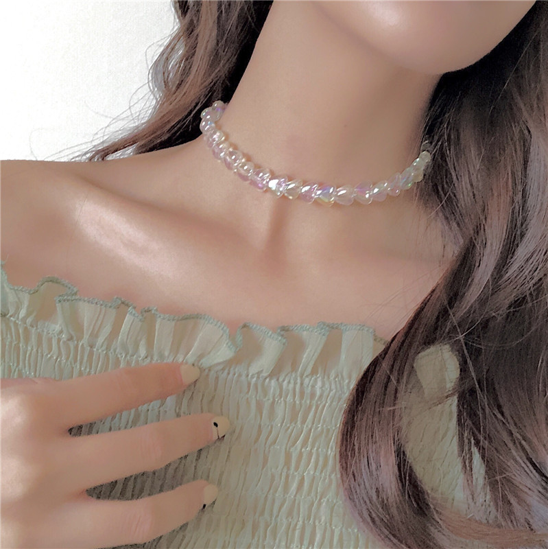 Crystal Heart Bead Choker Ketting Party Wedding Bohemian Handgemaakte Korte Ketting Sieraden Medeplichtige