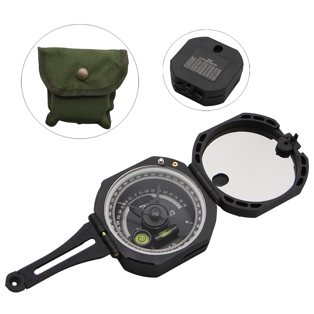 100% Brand High Precision Magnetic Pocket Transit Geological Compass Scale 0-360 Degrees