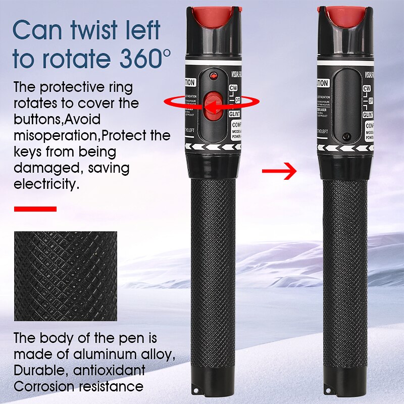 50MW Visual Fault Locator Fiber Optic Cable Tester 50KM Range VFL