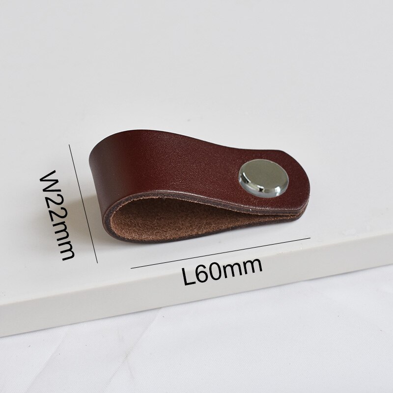 Mässingsbrunt läder handtag och skåp garderob dörr lådor handtag knopp byrå drar #39 rum knoppar tiradores: Brun-ljust silver