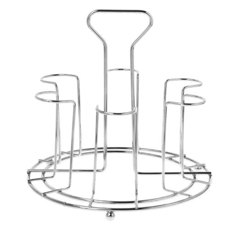 1xMetal Mug Tree Holder 6 Cups Coffee Tea Glass Cup Rack Storage Stand Drain