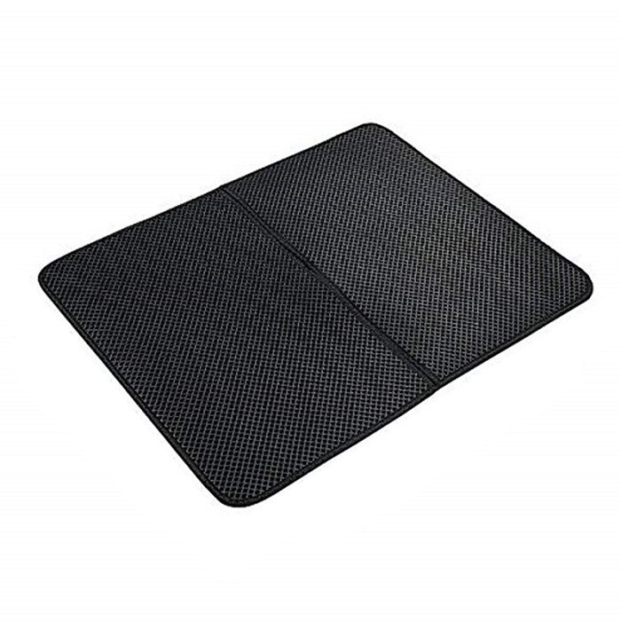 Double-Layer Cat Litter Mat: litter Mat Black / 46X60CM foldable