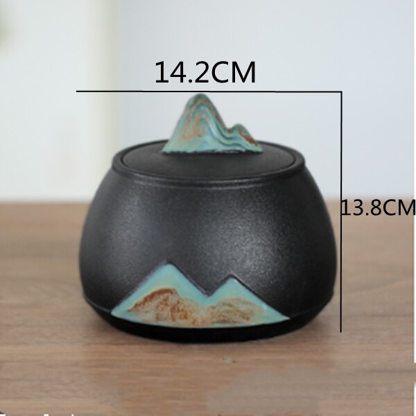 Chinese Ceramic Tea Pot Sealed Ceramic Storage Pot Household Black Tea Storage Tank Household Stoneware Tea Pot Decoration: G-1PCS