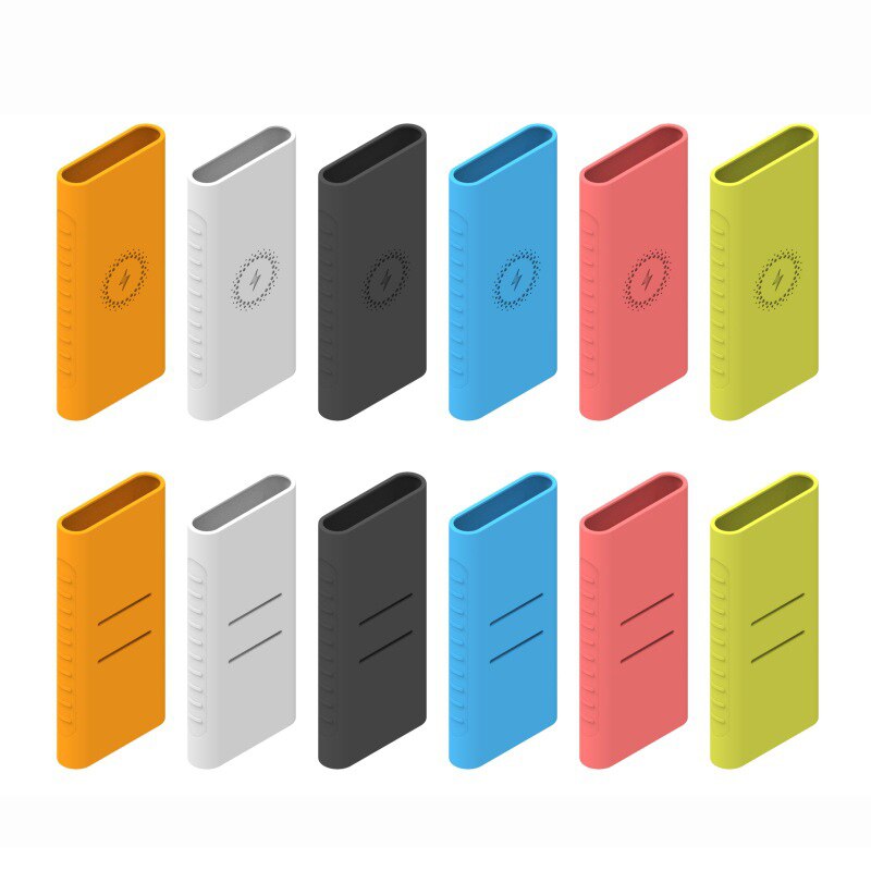 10000Mah Voor Xiaomi Draadloze Opladen Powerbank Cover Soft Rubber Silicone Bescherm Case Cover Skin Sleeve Protector Shell Gevallen