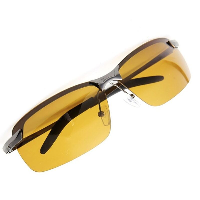 Mænd polariserede kørselsbriller beskyttelsesbriller reducerer blænding nattesyn briller: B pistol-sølv ramme