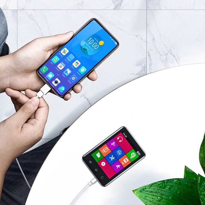 RUIZU D66 Bluetooth 5.0 MP3 Player Press Screen Music Player Portable FM Recorder E-Book Clock