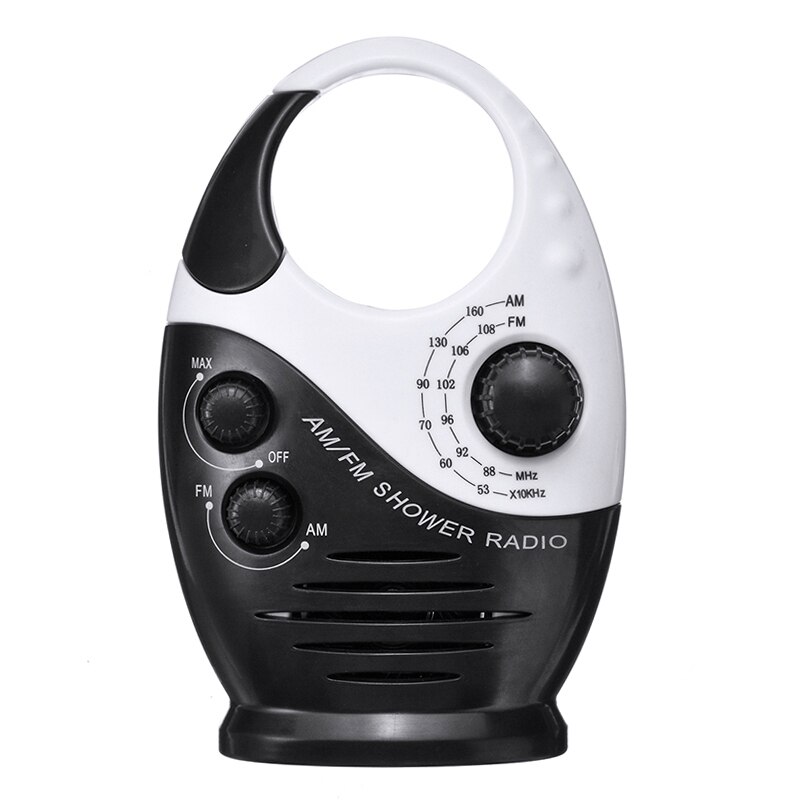 1 Pc Badkamer Speaker Verstelbare Volume Muziek Opknoping Waterdichte Draagbare Handvat Mini Douche Radio Am Fm: black