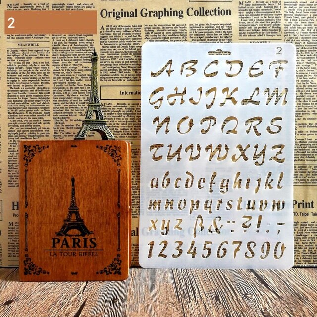 Letter Alphabet Number Layering Stencils Painting Scrapbooking Paper Cards Craft DIY Cutting Dies Stencil Children: C