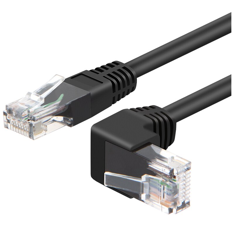 Cavo RJ45 26AWG CAT6 UTP lato angolato forma a L RJ45 cavo Patch forma cavo Ethernet cavo Lan CAT5 Gigabit CAT6 gomito 1m 1.8m 3m: Down / 3m