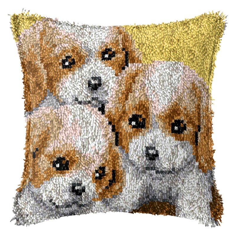 Hondenkussenhoes met 3d segmenten, handwerk, doe-het-zelf-haakpakketten, kruissteekmaterialen: J