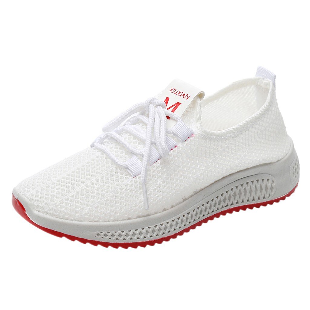 Perimedes Women's Ladies table tennis Elastic shoes Sport Walking Sneakers Women Breathable Soft girls tennis shoes#g35: White / 6